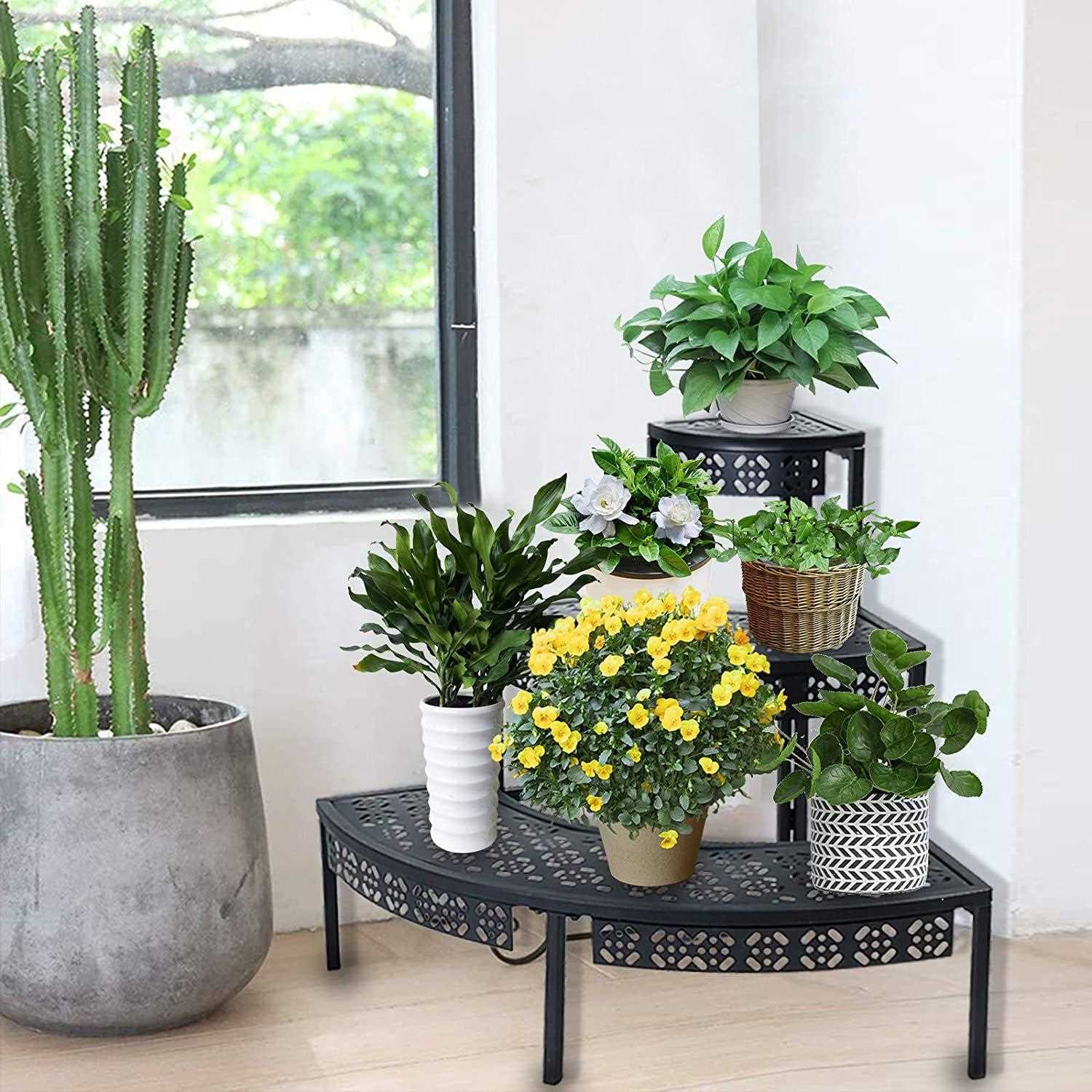 新款直销铁艺花架植物架室内客厅阳台花盆绿罗架植物架悬挂挂钩花