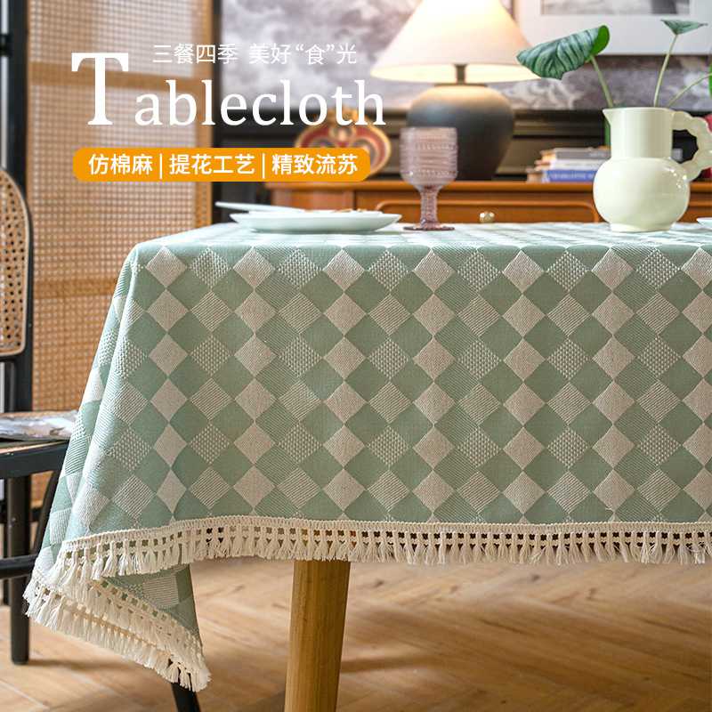 新款直销新款加厚棉麻桌布美式复古风茶几巾装饰防尘电视柜盖巾流