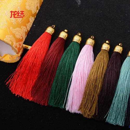 新款直销 中国结小流苏 手工编织吊须 扇坠包挂吊穗金属帽子流苏9