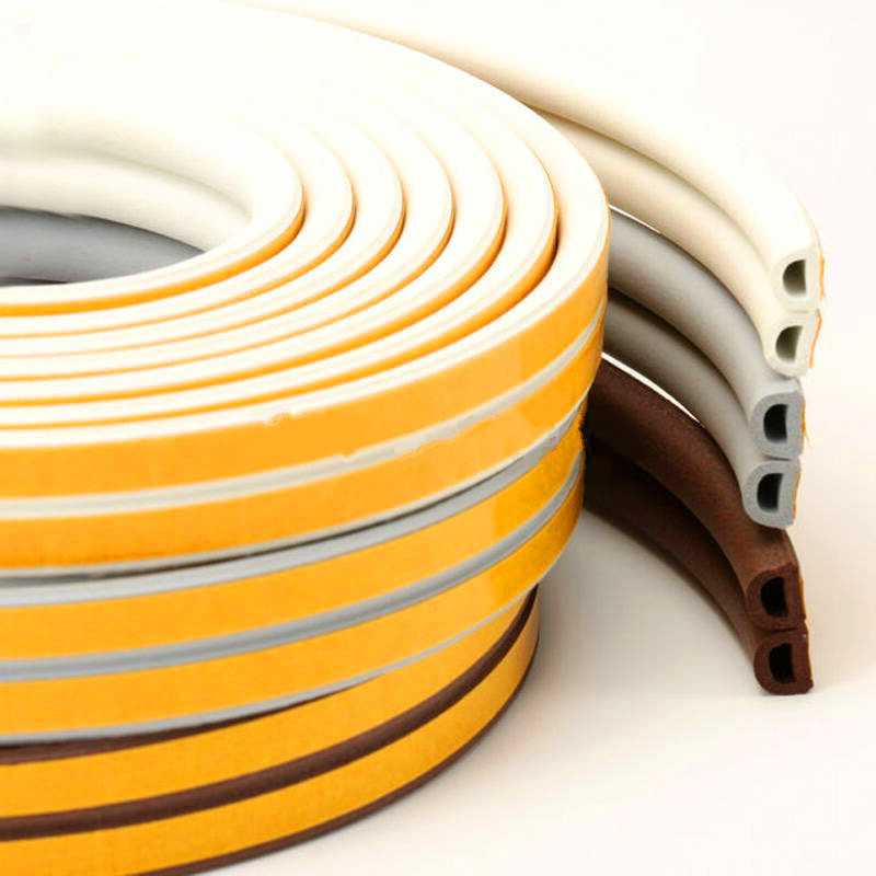 新款直销E型自粘发泡门窗密封条海绵彩色木门窗户隔音防盗门防撞