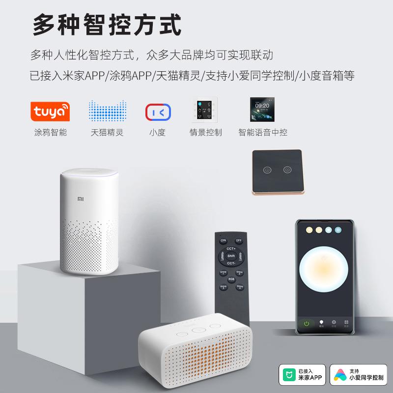 新款直销语音智能磁吸无主灯小爱涂鸦手机控制家用磁吸轨道灯中山