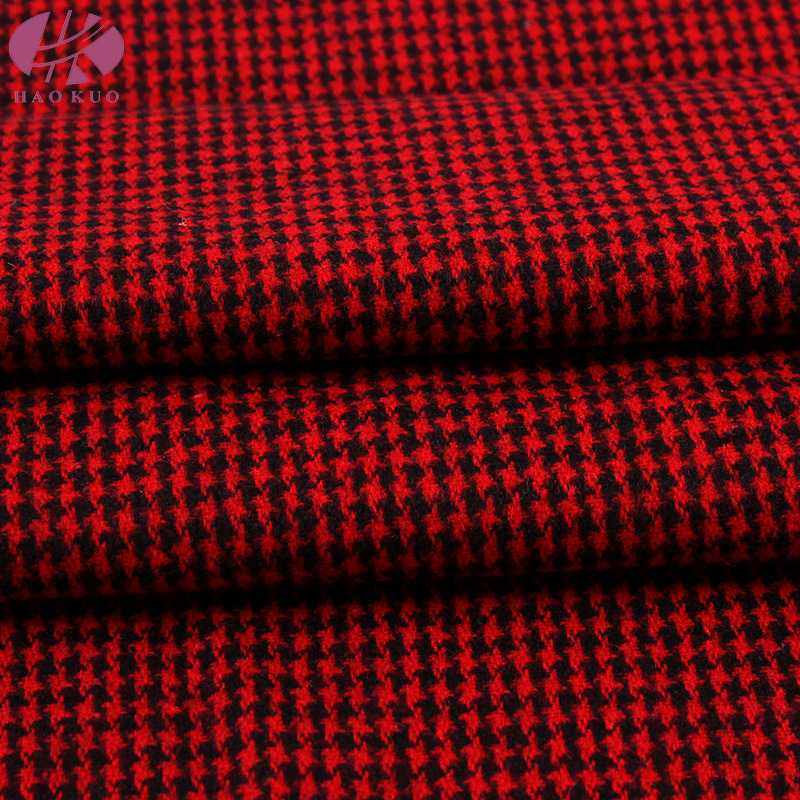 新款直销绍兴现货千鸟格子粗纺大衣呢  时装西装套装箱包鞋帽毛呢