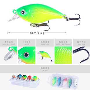 新款直销进口路亚饵米诺5只套装 远投夜光假饵鲈鱼翘嘴海鲈鲅鱼黑