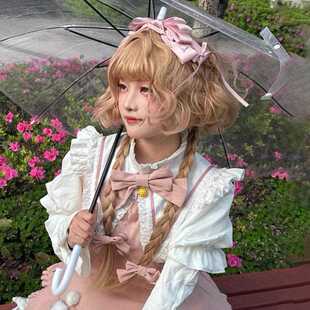 新款直销新品假发女金色长发洛丽塔卷发水母头可扎双马尾辫子全头