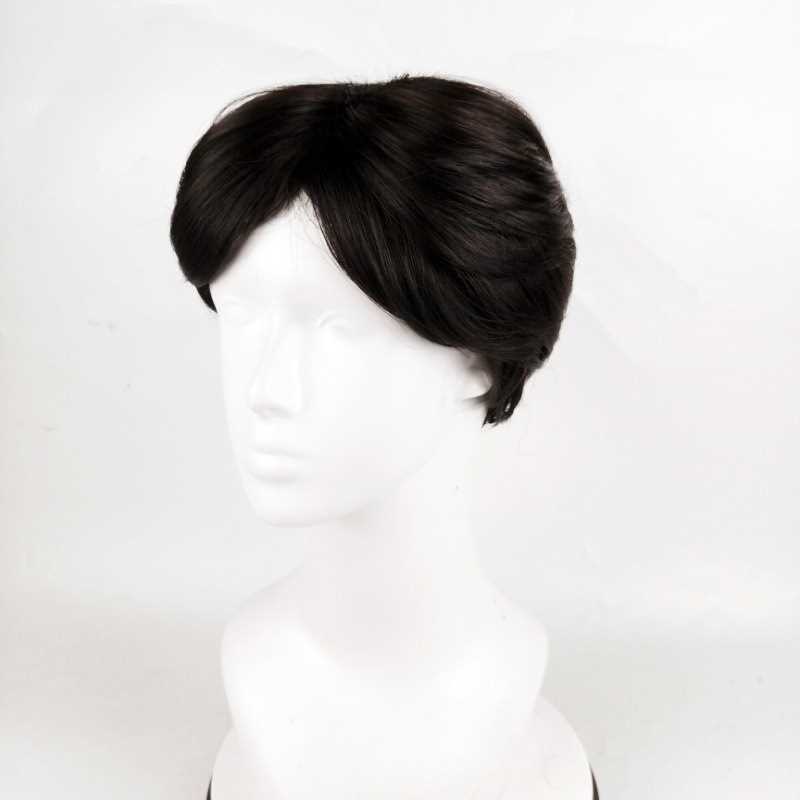 新款直销速卖通假发男蓬松短发头套欧美外贸中分刘海短发机制化纤