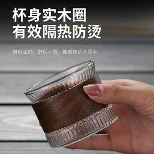 直销锤纹玻璃主人杯家用功夫茶具日式 新款 耐热竖纹小茶杯单只茶碗