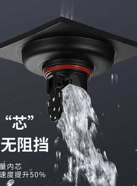 新款直销家装卫生间黑色地漏 洗衣机两用地漏 DN40 50不锈钢防虫
