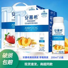 3-4月产安慕希原味酸奶黄桃燕麦200g*10盒整箱风味酸牛奶常温奶
