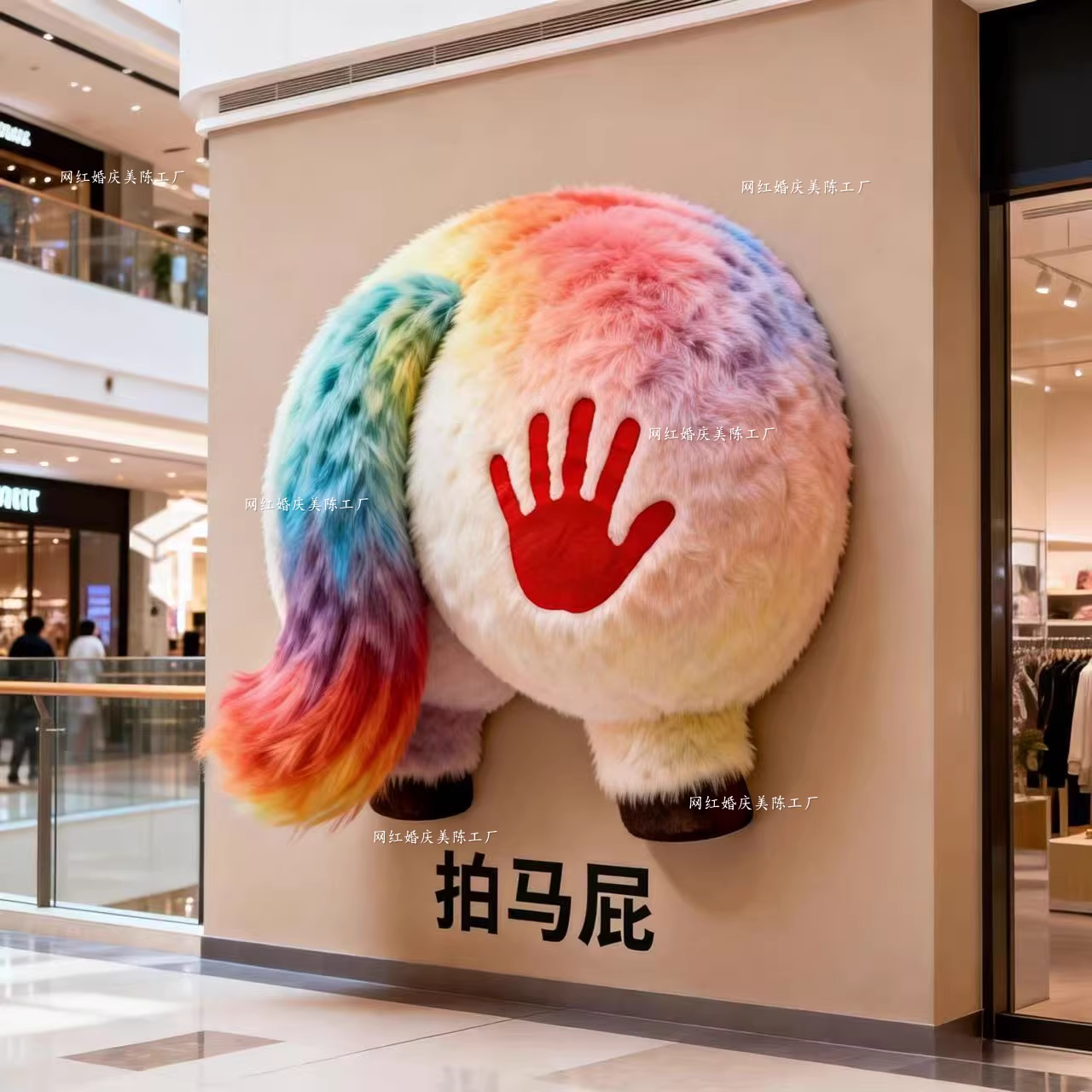 马年毛绒拍马屁美陈拍照道具道具商场景区打卡点墙彩虹马屁股造型,节庆用品/礼品,装扮布置套餐,淘宝优惠券,粉丝福利购,淘宝优惠卷