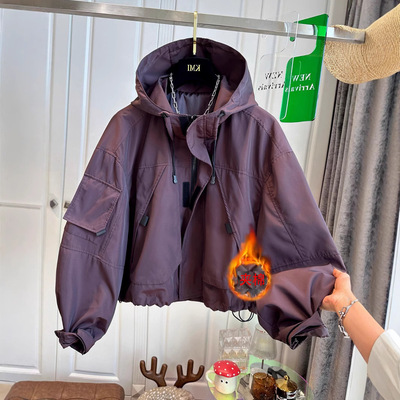 欧洲连帽加厚工装冲锋衣棉衣