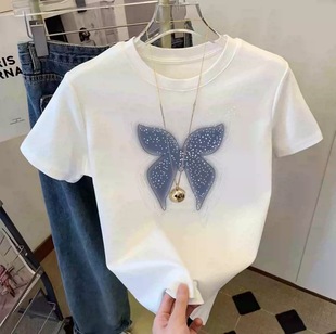 重磅纯棉夏季短袖T恤国风时尚洋气半袖短款上衣