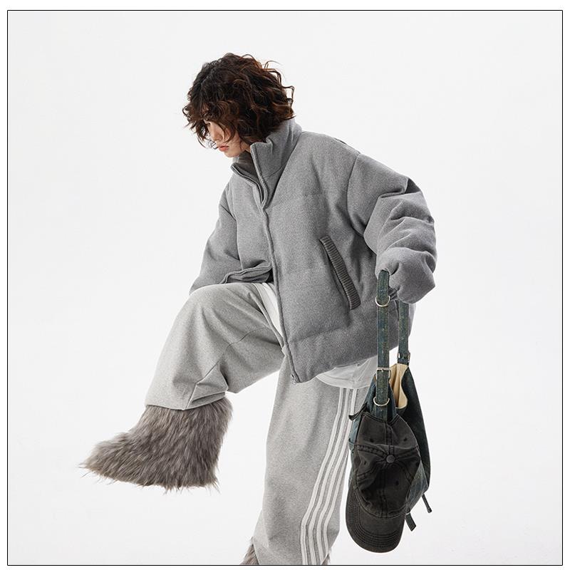 达蒙岛美式加厚立领灯芯绒纹理棉服外套女短阔显瘦冬季保暖棉衣潮