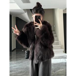 2026环保皮草外套女短款皮毛一体仿狐狸毛高级感毛毛大衣