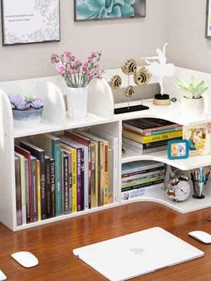 简易书桌上小型书架办公桌面置物架多层学生宿舍收纳儿童书柜家用