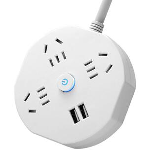 功能圆形插座转换一转多插器位46855插排插线板带线U扩S多B充电展