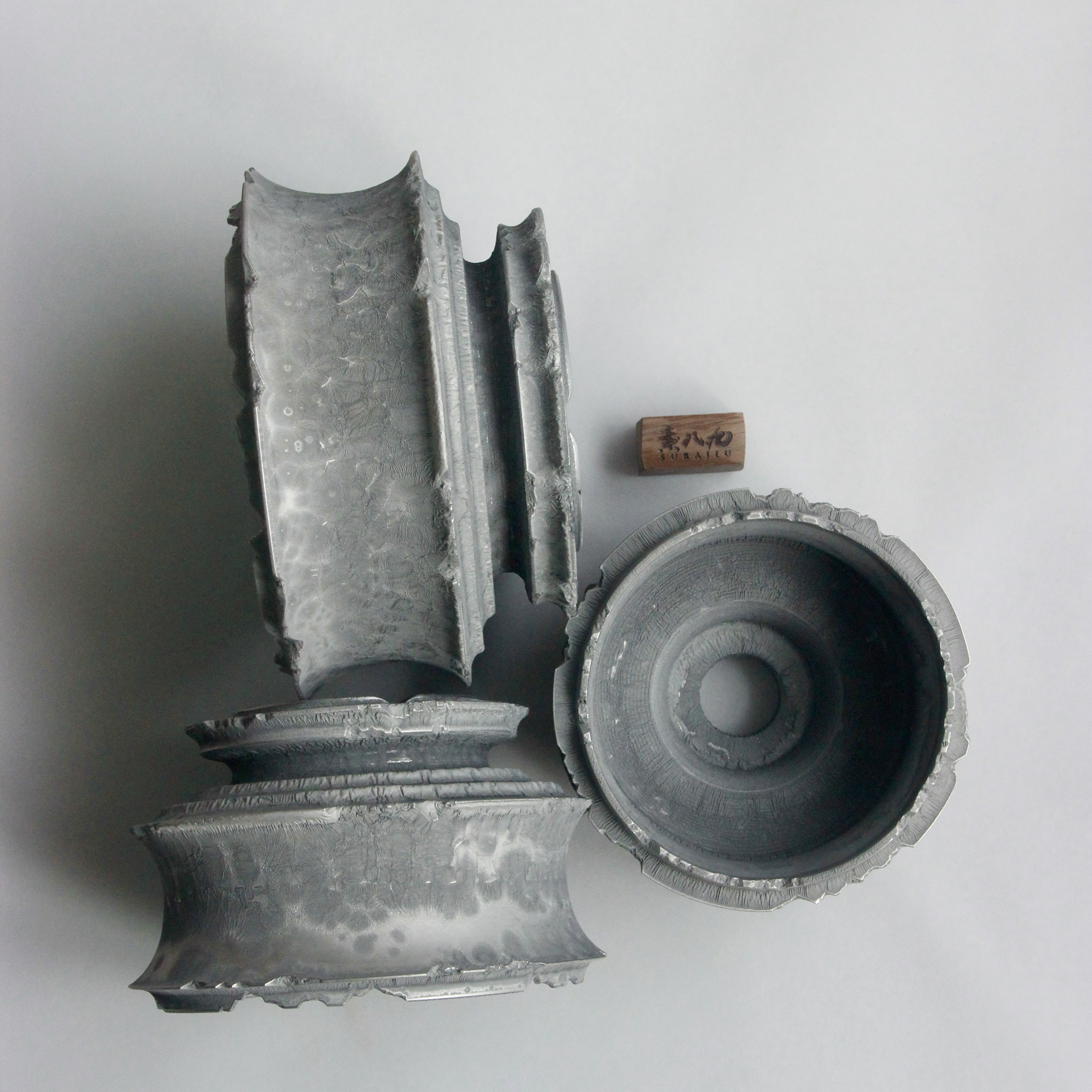 日式复古手工镀银花盆