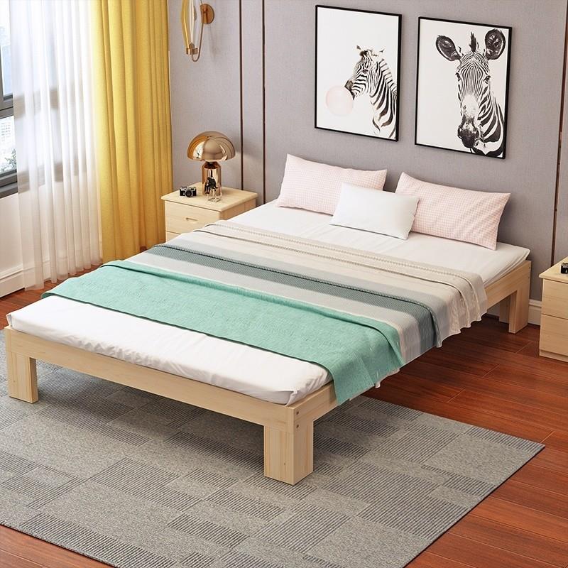 木头床架实木床无床头拼接床床架加固床扩宽神器加厚出租屋专用床