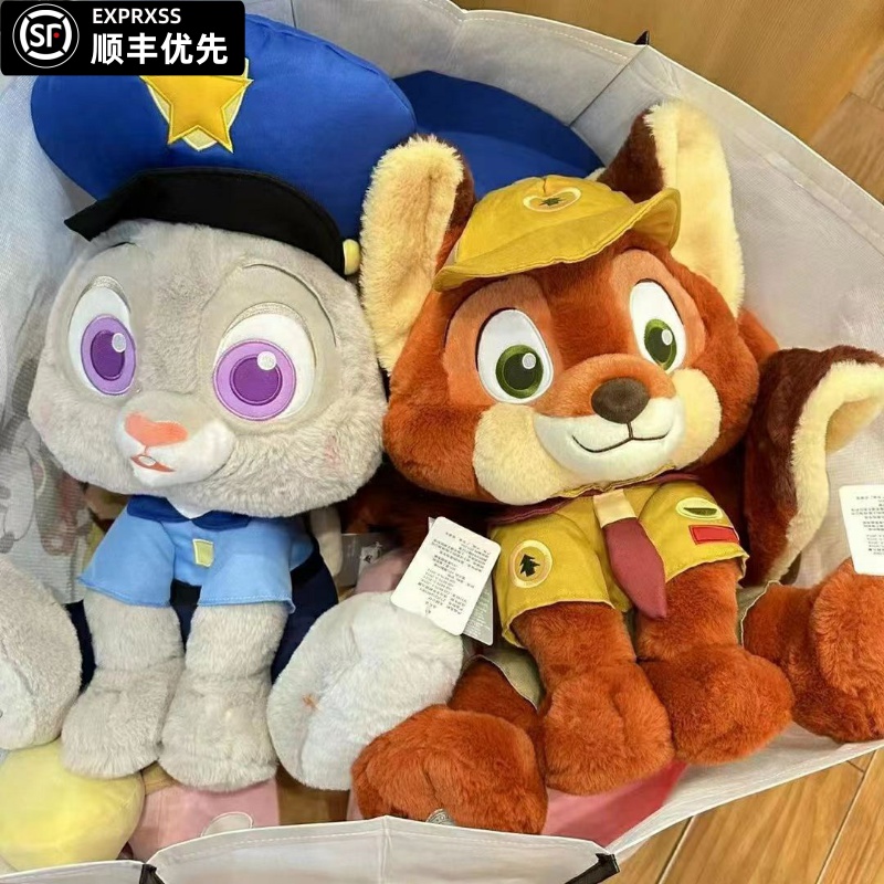 疯狂动物城尼克玩偶朱迪公仔毛绒玩具抱枕布娃娃兔子警官生日礼物