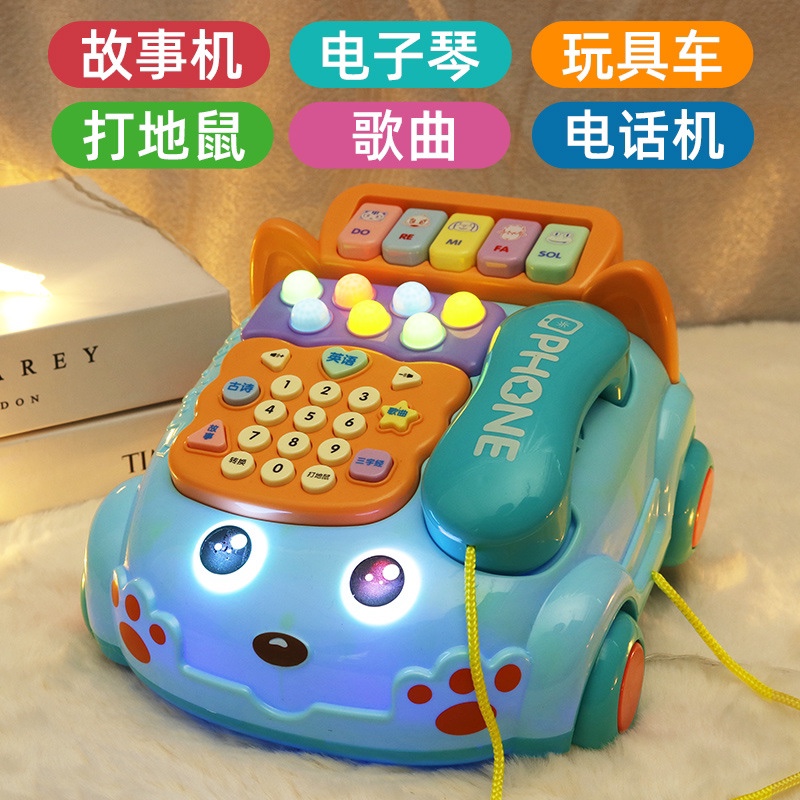 婴儿童仿真电话机玩具座机男孩宝宝益智早教音乐手机1-3岁小女孩