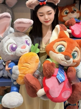 疯狂动物城狐尼克玩偶朱迪兔子警官公仔毛绒玩具婚礼压床布娃娃女