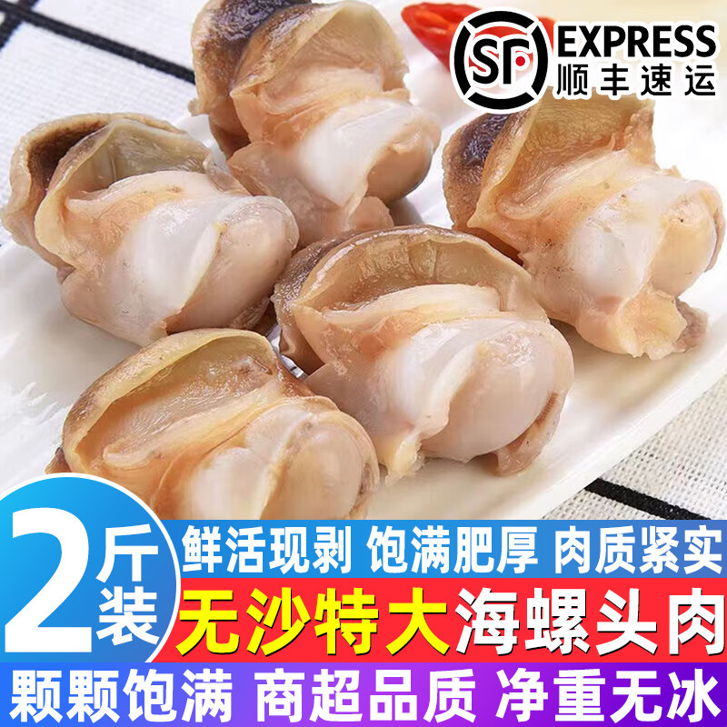海螺头肉螺鲜活速冻特大号海螺肉冷冻海螺纯肉新鲜速冻商用批发
