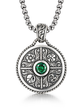 千叶潮牌常青藤泰银项链男士复古小众送礼高级潮设计感个性吊坠