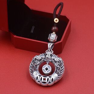 双龙护主聚福平安扣925纯银汽车钥匙挂坠男女款钥匙扣高级感送礼