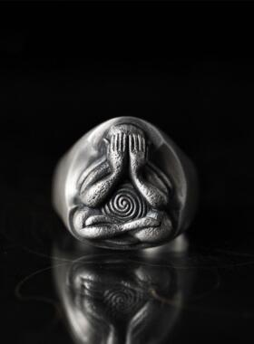 匠人925银杉山孝博饰界观戒指