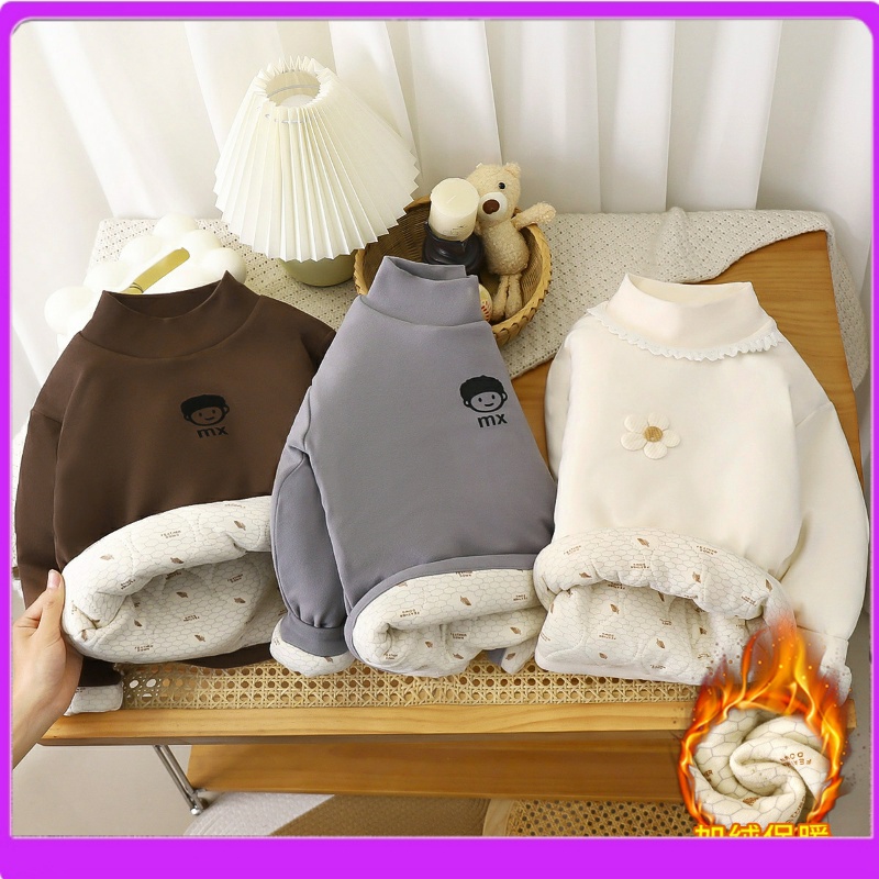 品牌清仓秋冬款加厚夹棉卫衣儿童保暖棉袄男女童德绒百搭单上衣宝