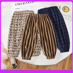 品牌清仓男童春秋裤子3岁宝宝男宝1薄款宽松休闲儿童套棉裤的长裤