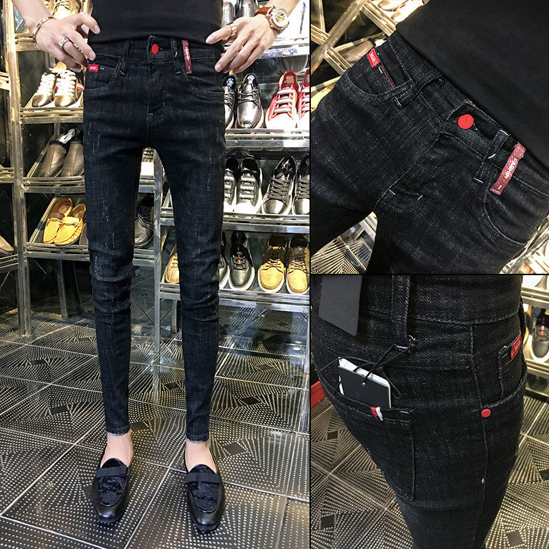 秋冬新款显瘦牛仔裤男修身小脚裤弹力休闲韩版潮流百搭紧身长裤子