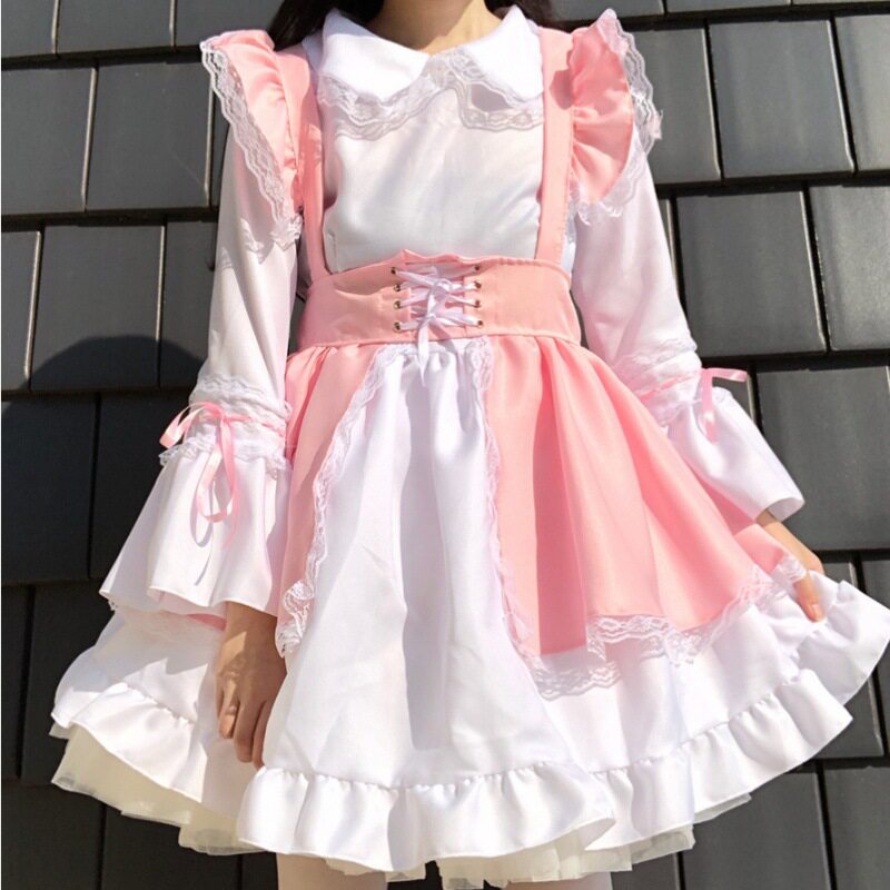 一件代发粉色女仆装软妹洛丽塔爱丽丝梦游仙境餐厅女佣服cosplay