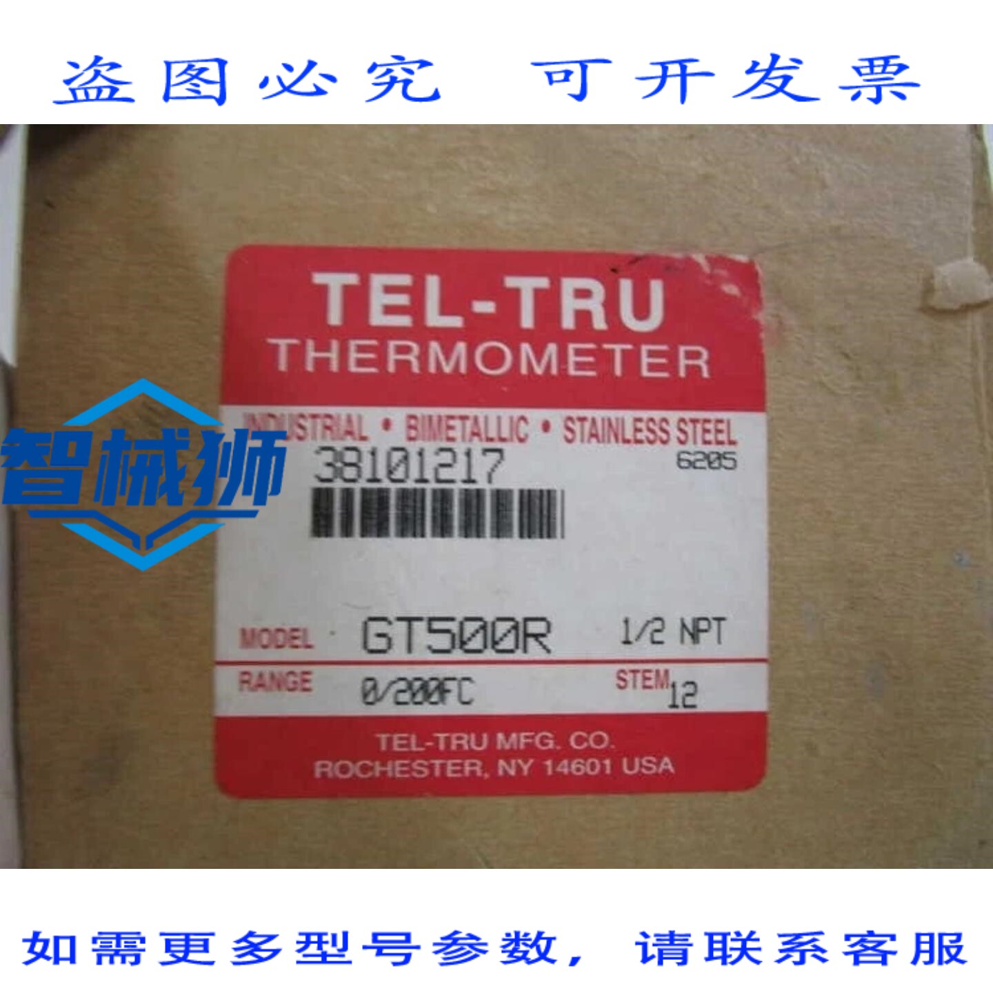 原装供应 TEL-TRU GT500R 温度计 0/200°C 12 杆 NSMP