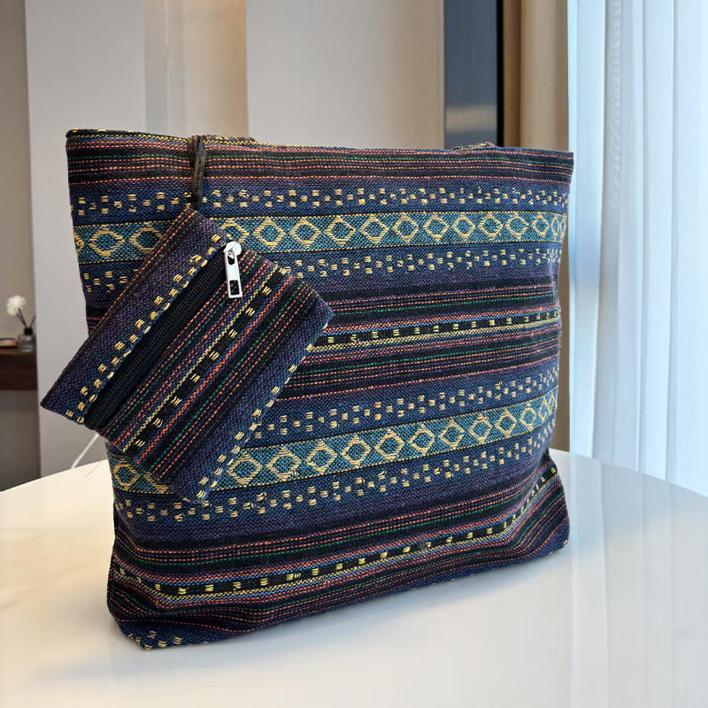厂家民族风女士单肩包女包送小钱包补习袋休闲女子母包潮流帆布包