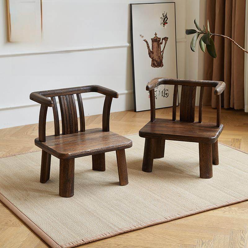 中式实木小椅子矮椅家用靠背扶手椅阳台休闲茶几椅圈椅榻榻米座椅