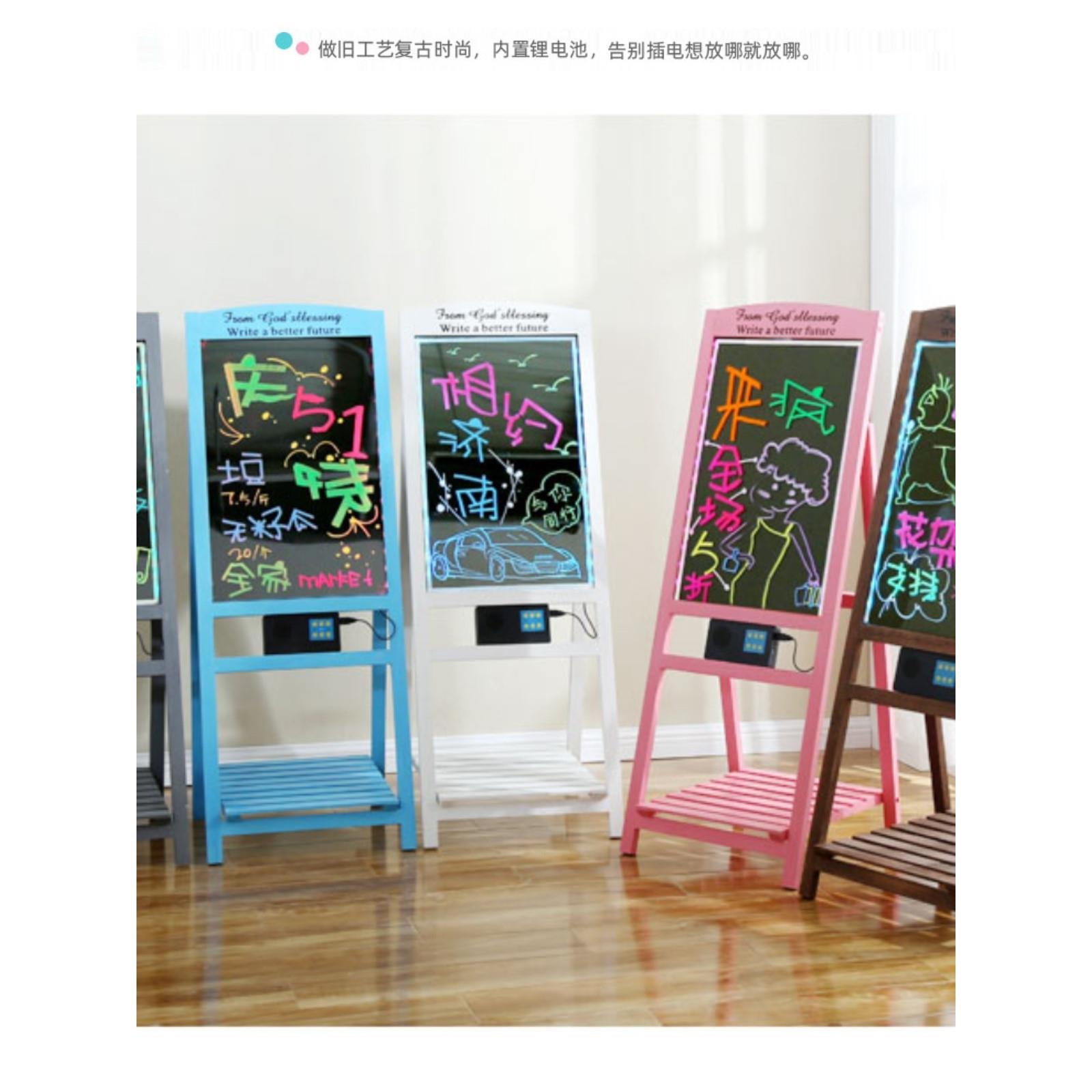 led告电子38荧光板店铺用发光写荧字板彩色夜市牌光黑板广小莹光