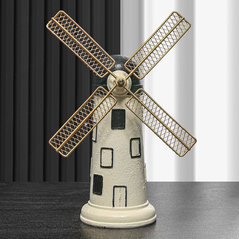 现代仿真荷兰风车创意摆件家居酒柜客厅电视柜玄关装饰工艺品摆设