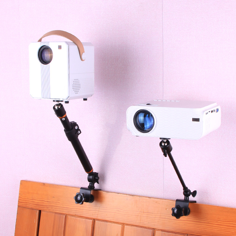 投影仪支架免打孔卧室床头夹式木板床柜子万向旋转可投天花板适用极米Z6X小米投影机通用英制1/4接口支撑架