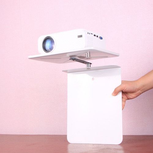 白色投影仪支架床头免打孔托盘款