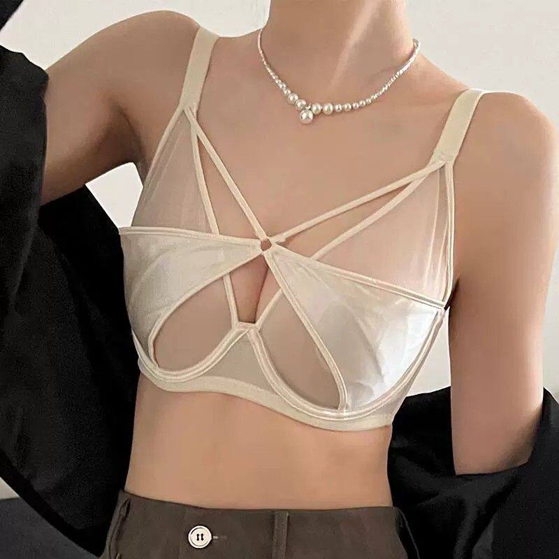 性感法式美胸内衣女薄款大胸显小上托聚拢防下垂软钢圈舒适文胸罩