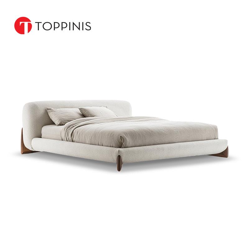 Toppinis Turner羊羔绒软包布艺床主卧简约现代1.8米落地双人床