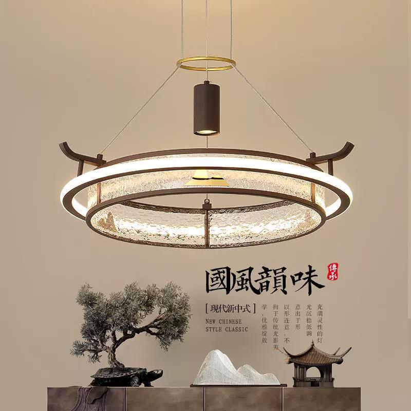 新中式圆形客厅吊灯现代环形餐厅饭店包房酒店会所禅意茶室吊灯