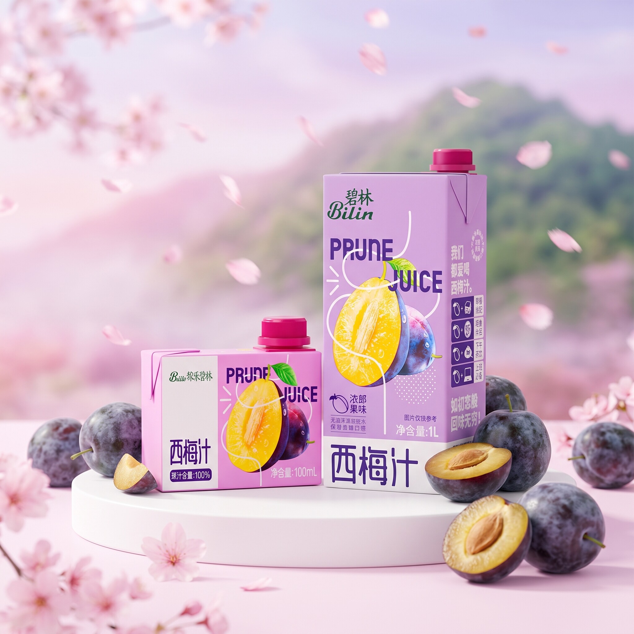 碧林西梅汁100ml*24便携装新鲜果汁100%浓缩航空饮料饮品健康排便