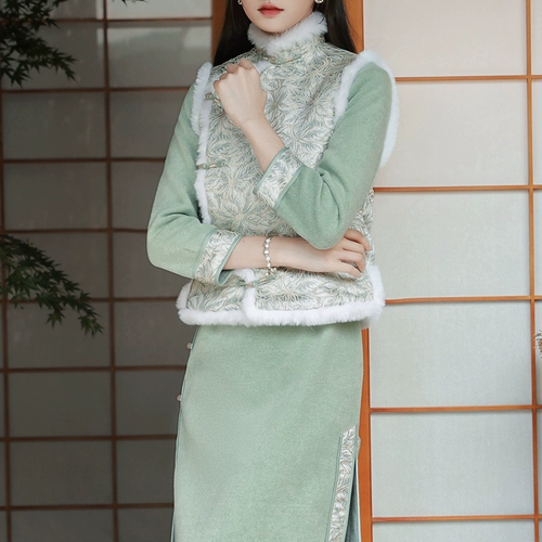 Ципао, легкое платье, демисезонный комплект