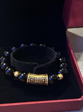 黄金手链饕餮图腾足金999男生手串纯金送男友送女友老婆七夕礼物