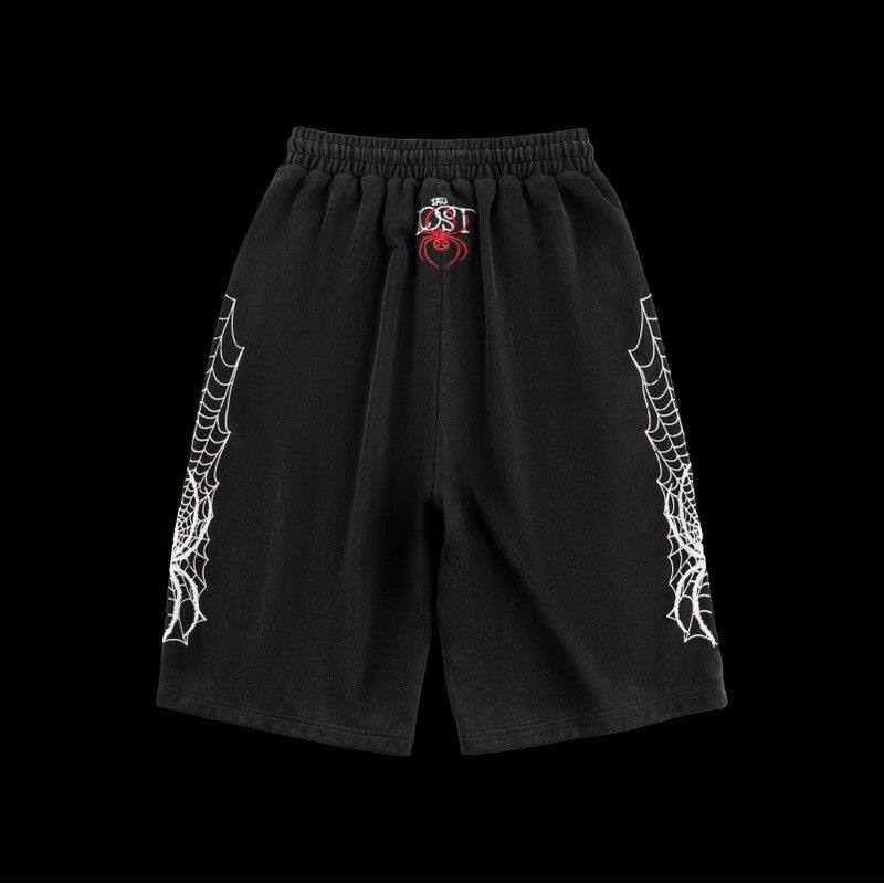 LOSTTAG十字蜘蛛网做I日七分卫裤 SPIDER WEB SWEAT SHORTS