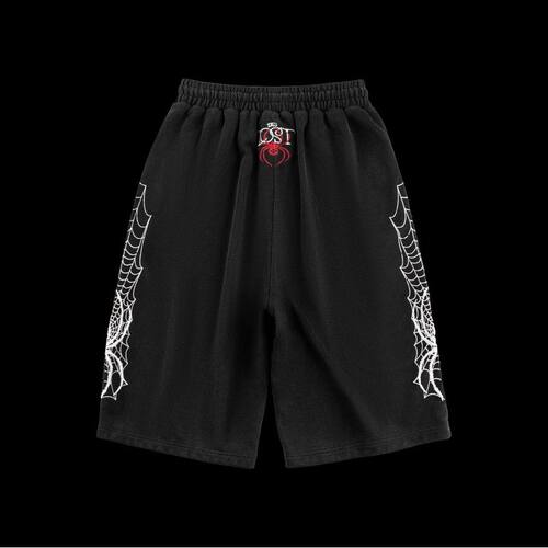 LOSTTAG十字蜘蛛网做I日七分卫裤 SPIDER WEB SWEAT SHORTS