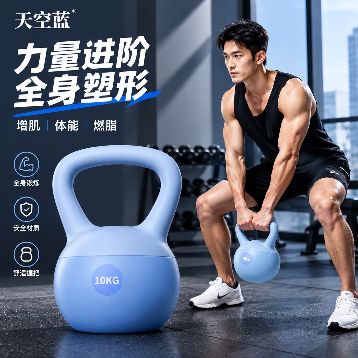 软壶铃男士健身家用力量训练练臀力女士运动塑形防磕碰练翘臀器材
