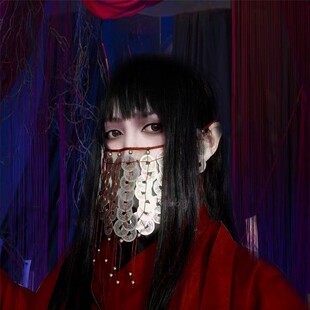 铜钱面罩诡异道仙李火旺铜钱面罩半遮面cos古风诡异面具铜钱面罩