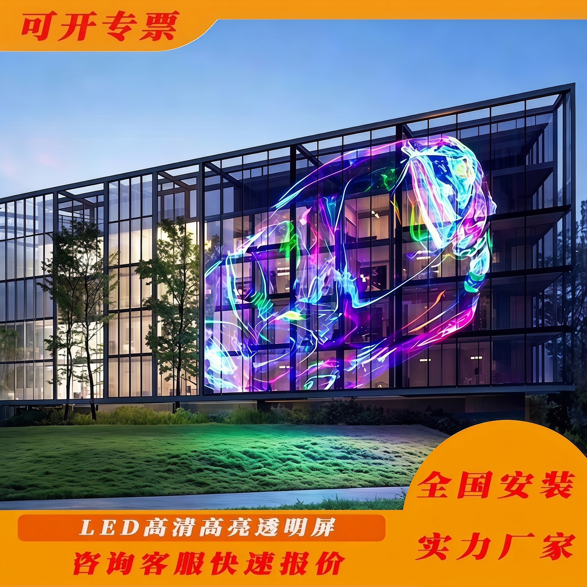 高透光LED透明屏高清橱窗玻璃图片